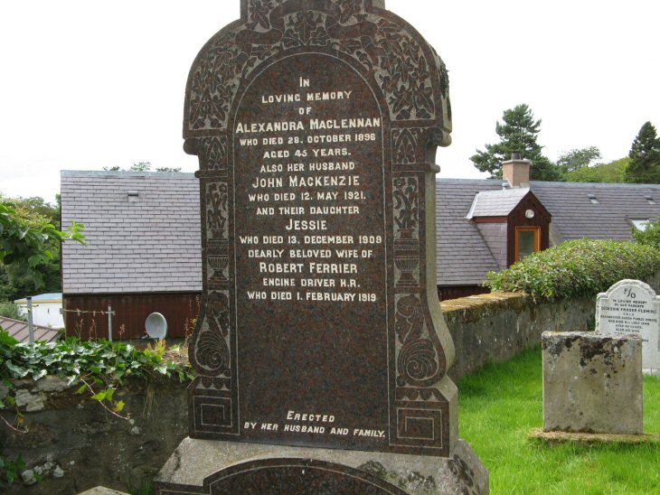 Photo of headstones/Alexandra MacLennan d1896 hdstn Avoch chyd